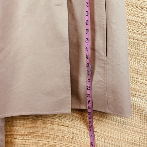 AKRIS Convertible 2in1 Lamb Leather & Cotton Trench-coat Jacket Desert Beige Sz6 - Picture 16 of 16